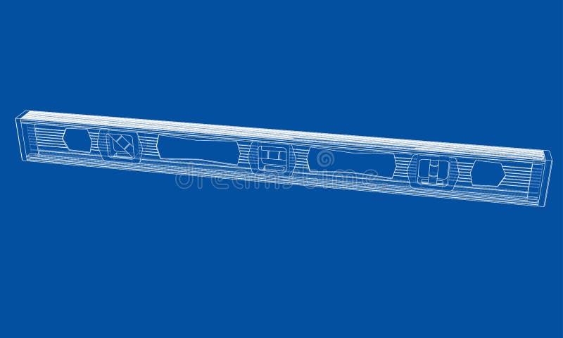 Outline building level. Vector rendering of 3d. Wire-frame style. The layers of visible and invisible lines are separated