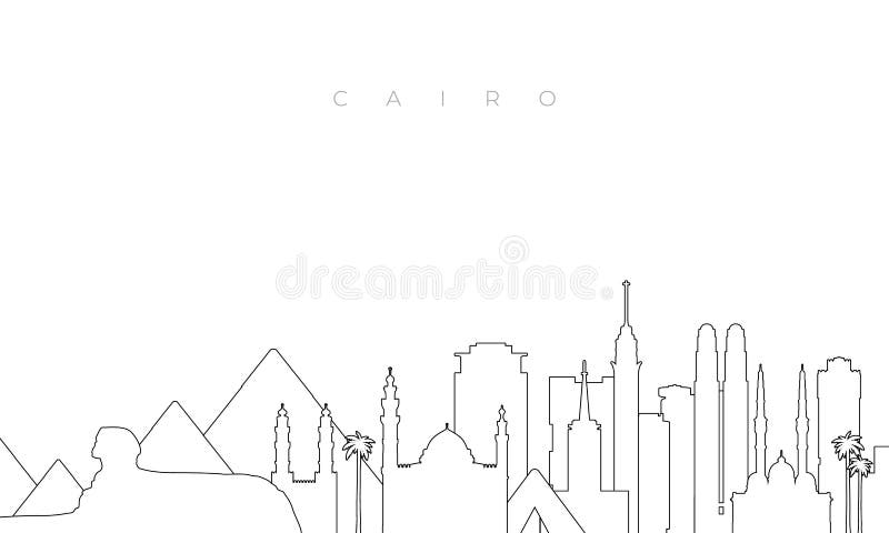 Outline Cairo skyline. royalty free illustration