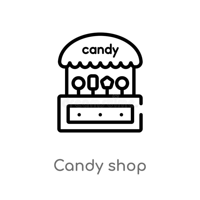 Outline Candy Shop Vector Icon. Isolated Black Simple Line Element ...