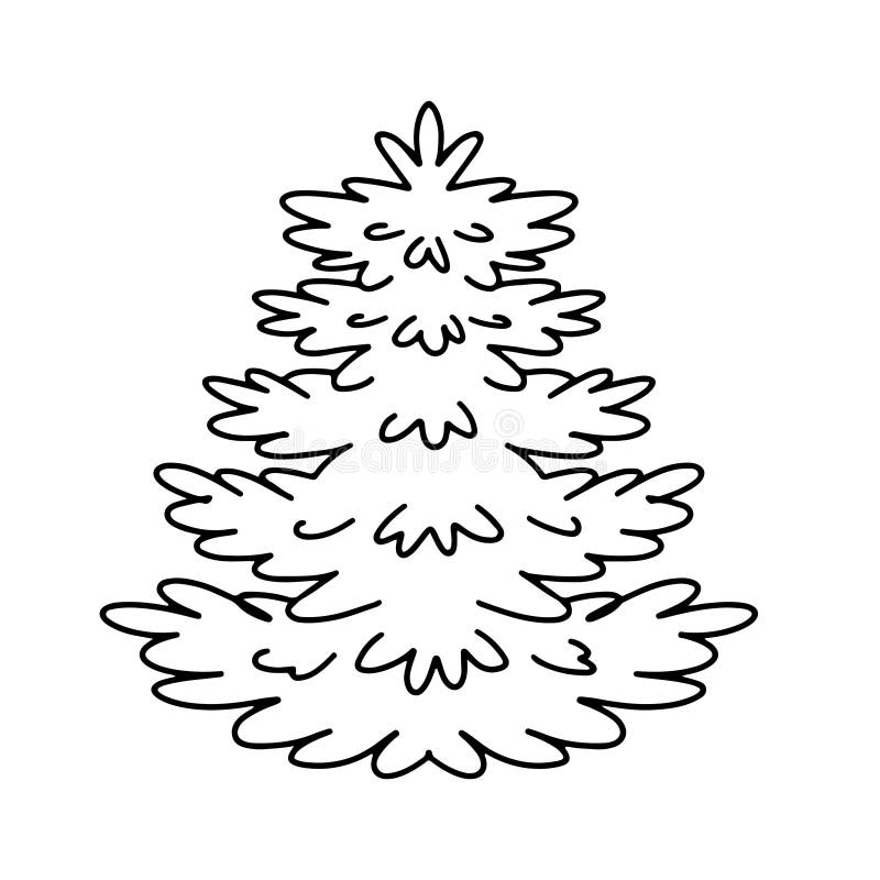 Outline Christmas Tree. Vector Illustration Stock Vector Illustration