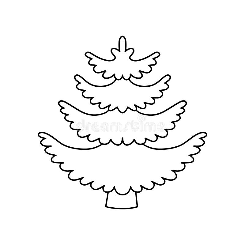 Outline Christmas Tree. Vector Illustration Stock Vector Illustration