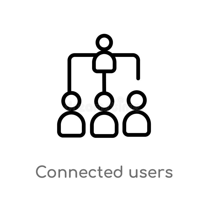 outline connected users in flow chart vector icon. isolated black simple line element illustration from user interface concept. stock illustration outline connected users in flow chart vector icon. isolated black simple line element illustration from user interface concept. stock illustration