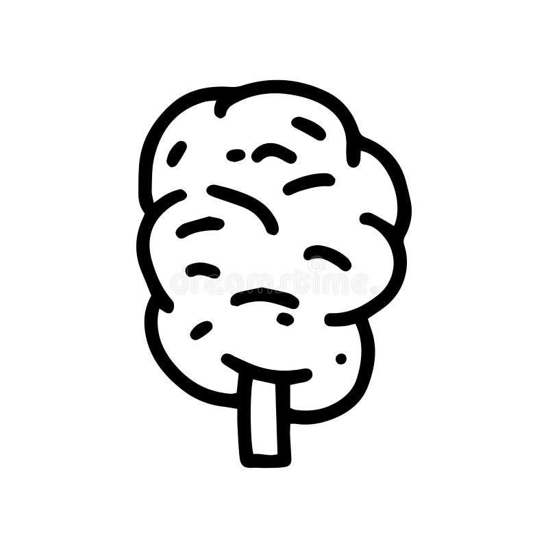 Cotton Candy Line Vector Doodle Simple Icon Stock Vector Illustration