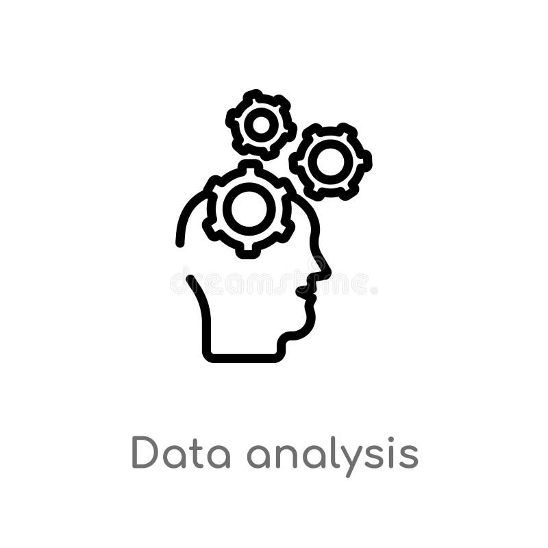 Outline data analysis vector icon. isolated black simple line element illustration from artificial intelligence concept. editable royalty free illustration