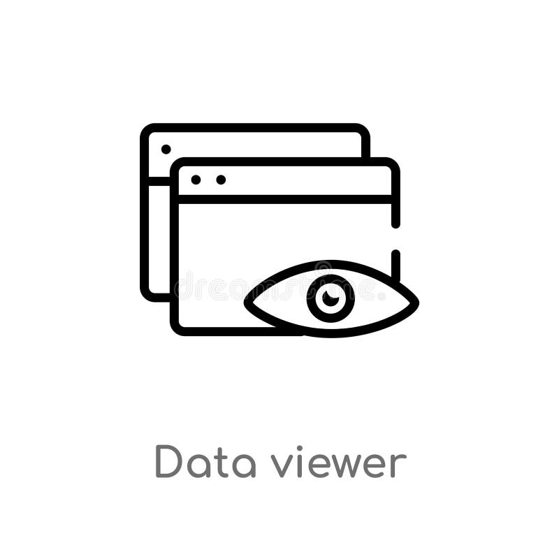 Outline data viewer vector icon. isolated black simple line element illustration from user interface concept. editable vector royalty free illustration