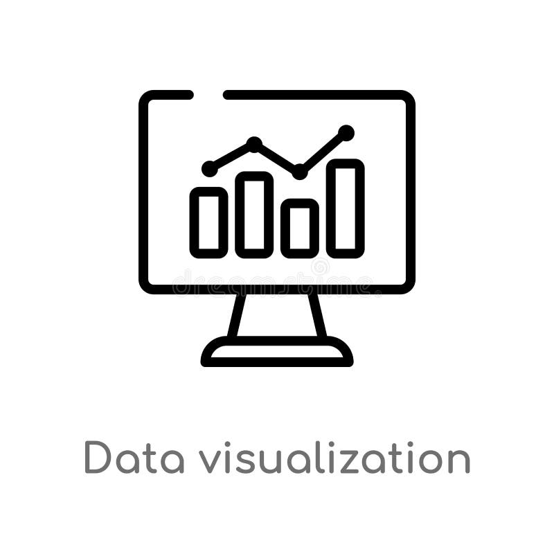 Outline data visualization vector icon. isolated black simple line element illustration from technology concept. editable vector stock illustration