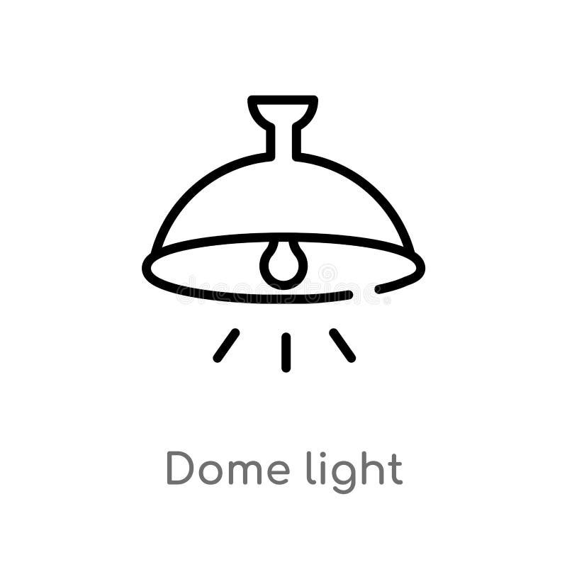 Outline Dome Light Vector Icon. Isolated Black Simple Line Element Illustration from Shapes