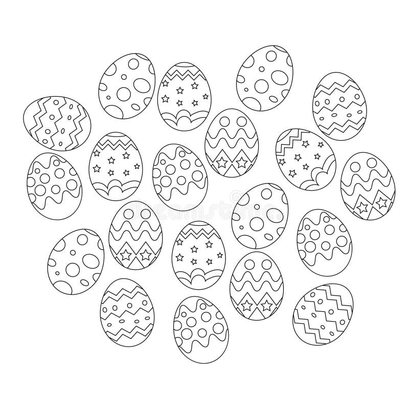 Outline Easter Egg For Children Coloring Book Stock Vector Illustration Of Star Eggs 68246896