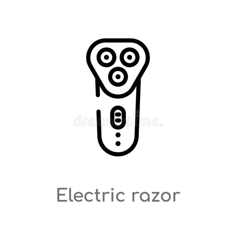 outline electric razor vector icon. isolated black simple line element illustration from hygiene concept. editable vector stroke