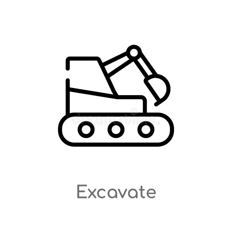 outline excavate vector icon. isolated black simple line element illustration from transport concept. editable vector stroke stock illustration outline excavate vector icon. isolated black simple line element illustration from transport concept. editable vector stroke stock illustration