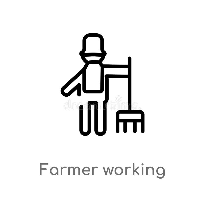 outline farmer working vector icon. isolated black simple line element illustration from people concept. editable vector stroke vector illustration outline farmer working vector icon. isolated black simple line element illustration from people concept. editable vector stroke vector illustration