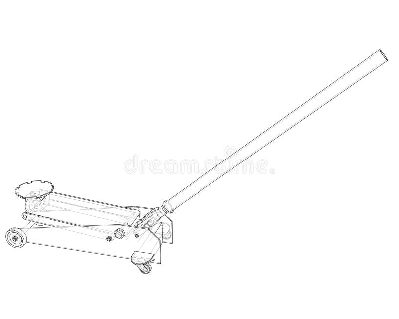 Outline Floor Car Jack stock illustration. Illustration of industry