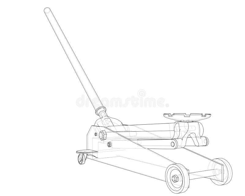 outline floor car jack d illustration sketch style drawing outline floor car jack 190667728