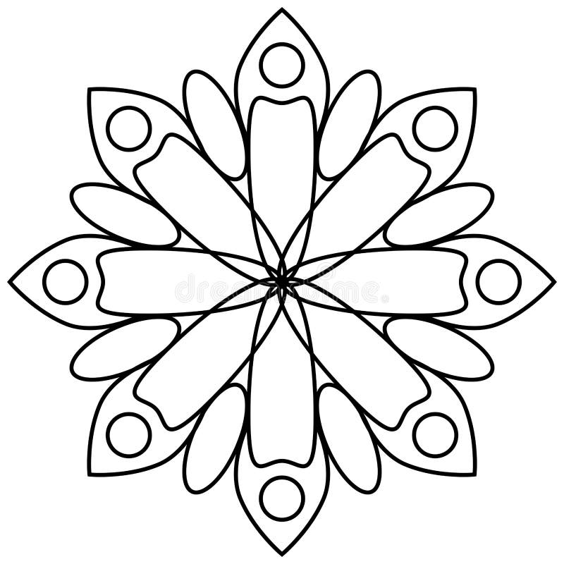 Outline of a Floral Pattern Mandala Stock Vector - Illustration of ornament, henna: 184408334