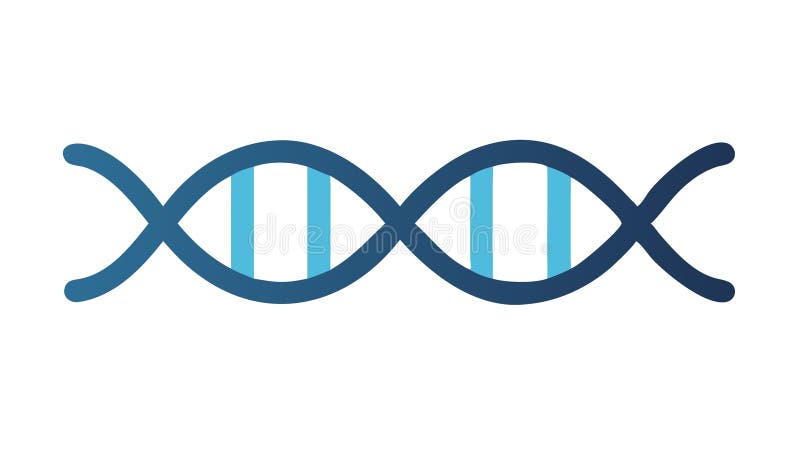 Outline graphic of a DNA double helix, symbolizing genetics science , vector design Generative AI royalty free illustration