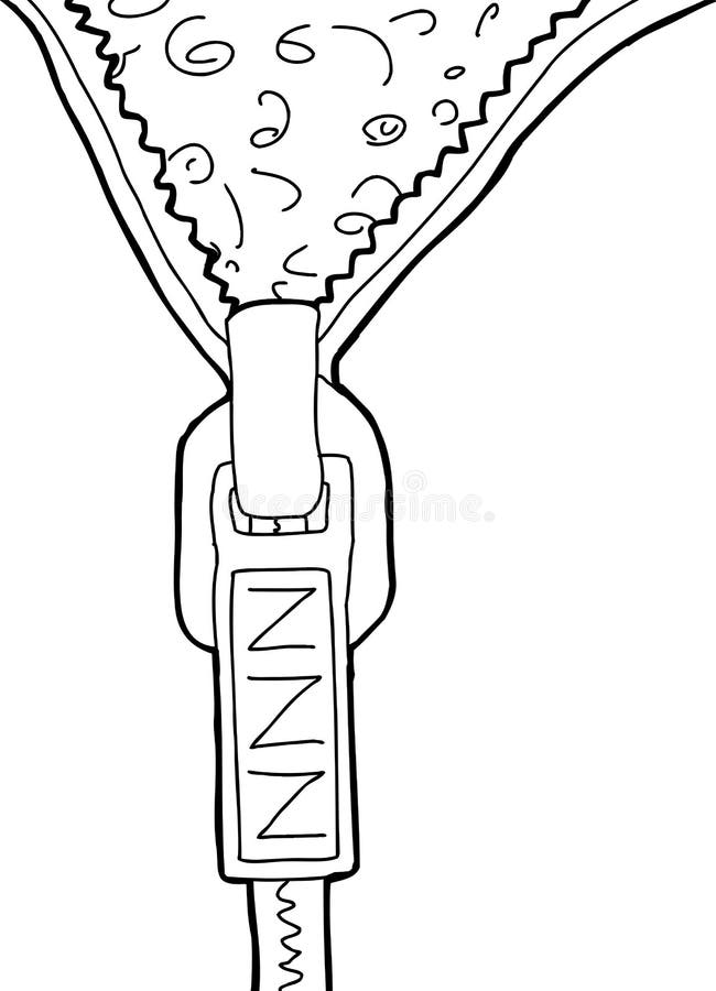 Hairy Chest with Zipper stock illustration. Illustration of white