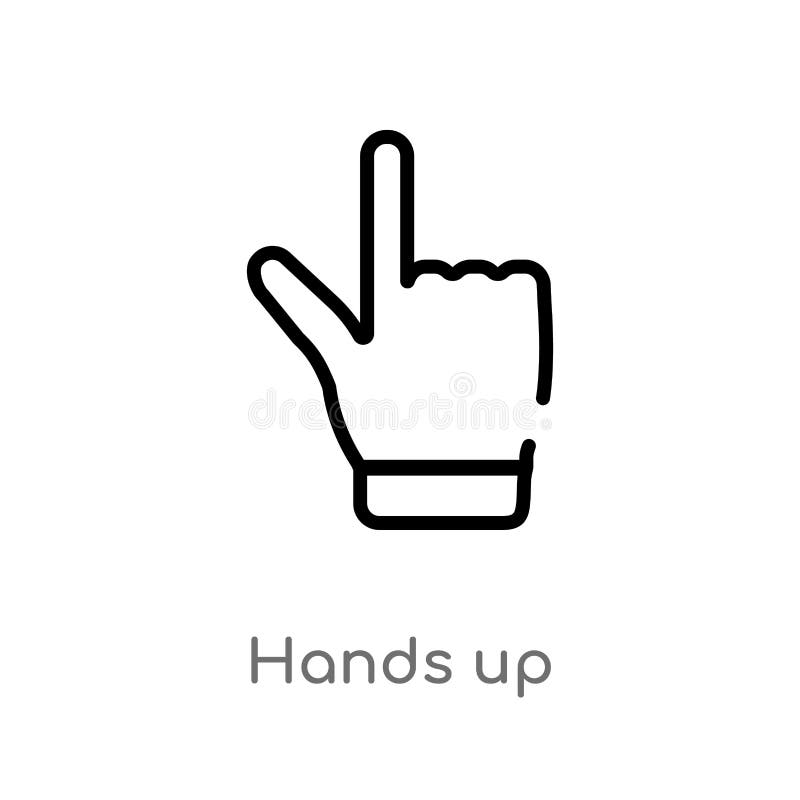 outline hands up vector icon. isolated black simple line element illustration from gestures concept. editable vector stroke hands stock illustration outline hands up vector icon. isolated black simple line element illustration from gestures concept. editable vector stroke hands stock illustration