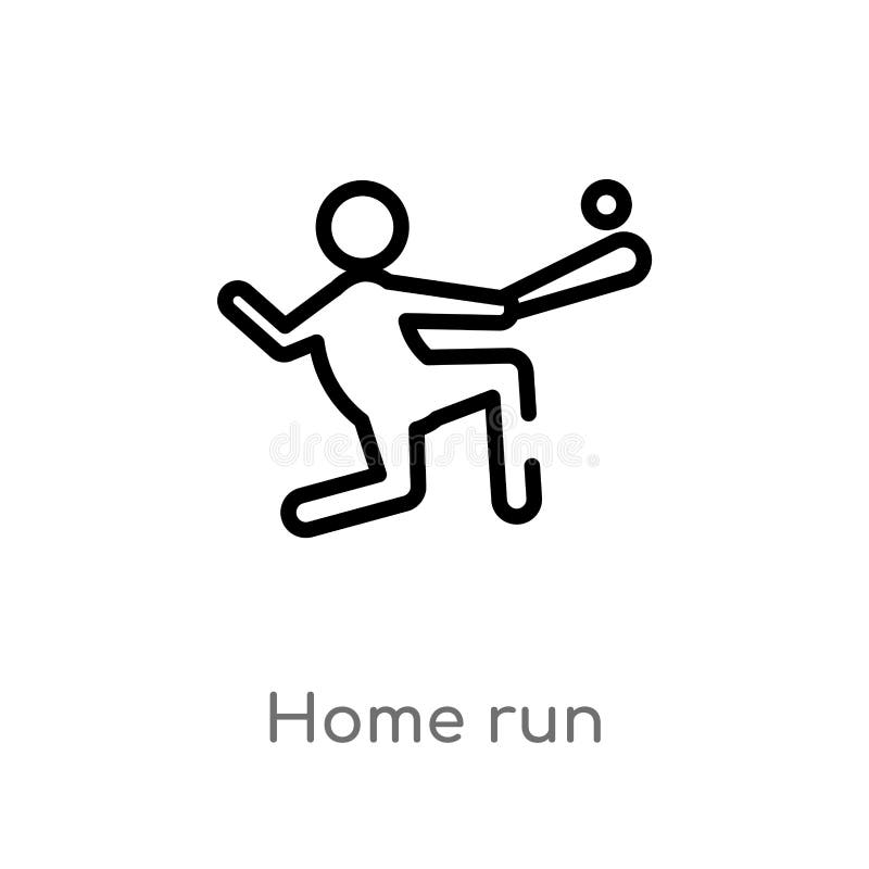 Download Outline Home Run Vector Icon. Isolated Black Simple Line ...