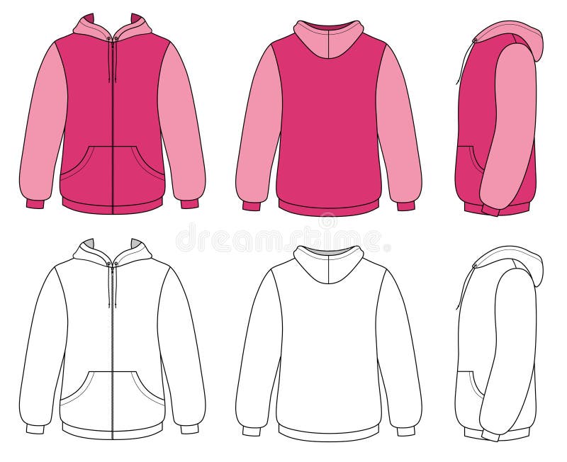 Outline hoodie stock vector. Illustration of rear, sweater - 17483249