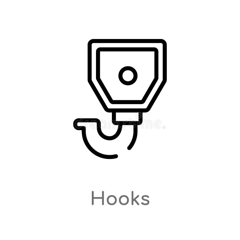 outline hooks vector icon. isolated black simple line element illustration from transport concept. editable vector stroke hooks stock illustration outline hooks vector icon. isolated black simple line element illustration from transport concept. editable vector stroke hooks stock illustration