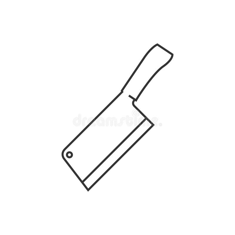 Outline Butcher Vector Icon. Isolated Black Simple Line Element