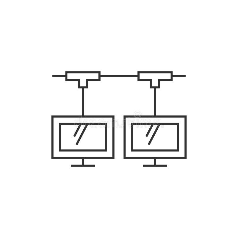 Outline icon - Computer network royalty free illustration