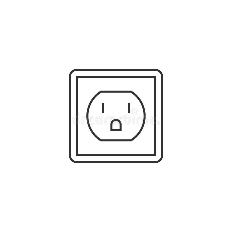 Outline Icon Electrical Outlet Stock Vector Illustration of