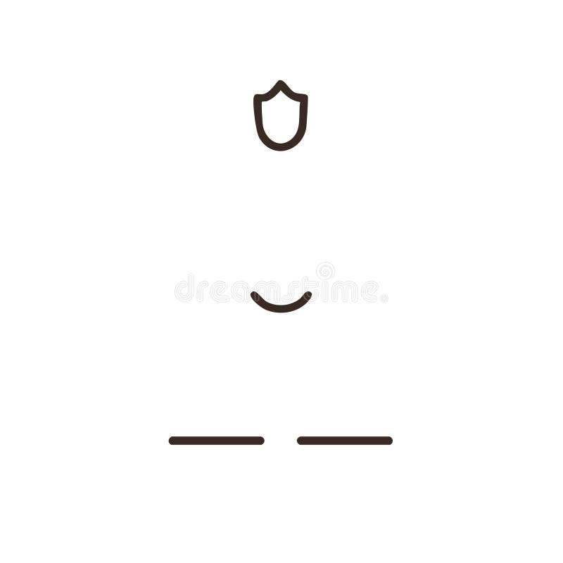 Outline illustration of a smiling firefighter wearing a helmet and uniform stock illustration