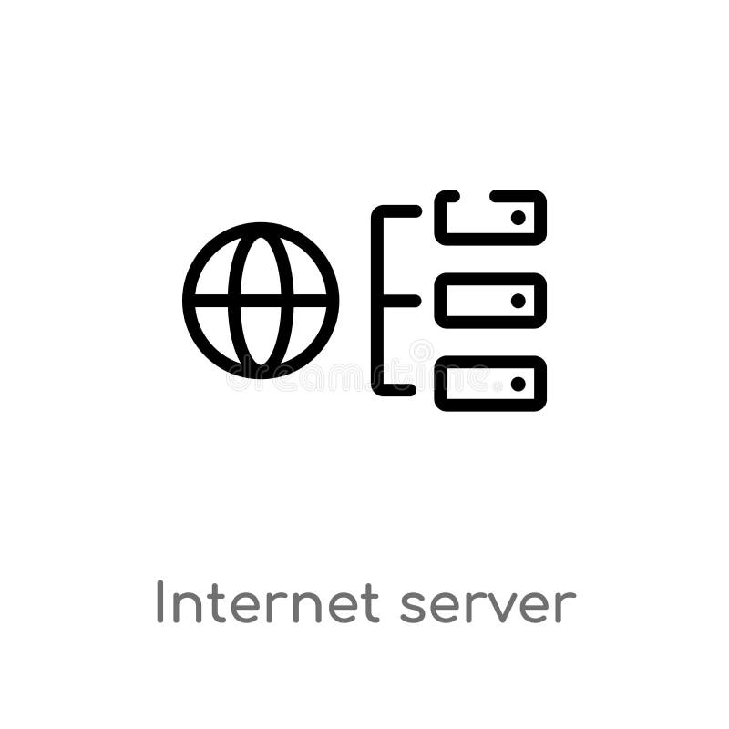outline internet server vector icon. isolated black simple line element illustration from computer concept. editable vector stroke stock illustration outline internet server vector icon. isolated black simple line element illustration from computer concept. editable vector stroke stock illustration