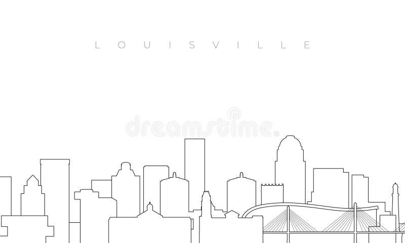 Louisville Skyline Art Print - Aesthetic Line Drawing Wall Art