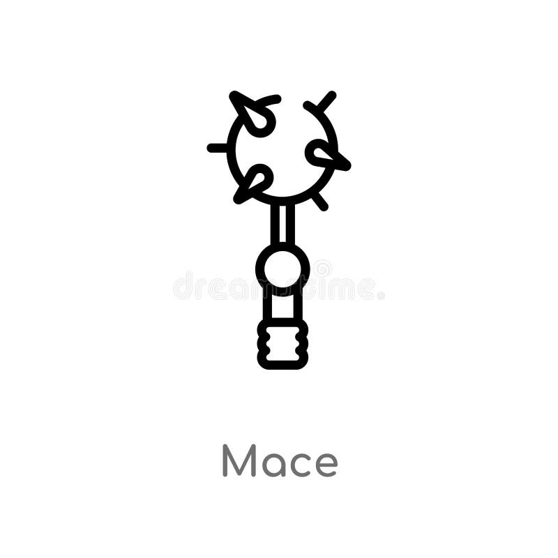 Mace Vector Icon.Black Vector Icon Isolated on White Background Mace