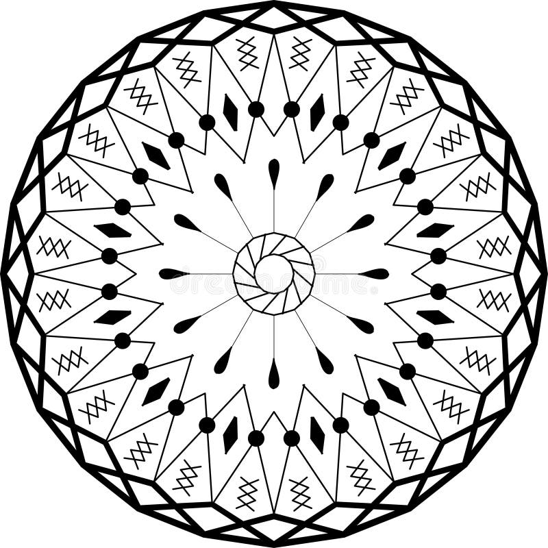 Download Outline Mandala Circular Ornament. Intricate Pattern ...