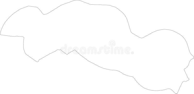 Central River Gambia outline map stock illustration