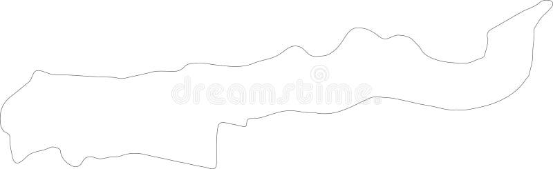 Lower River Gambia outline map stock illustration