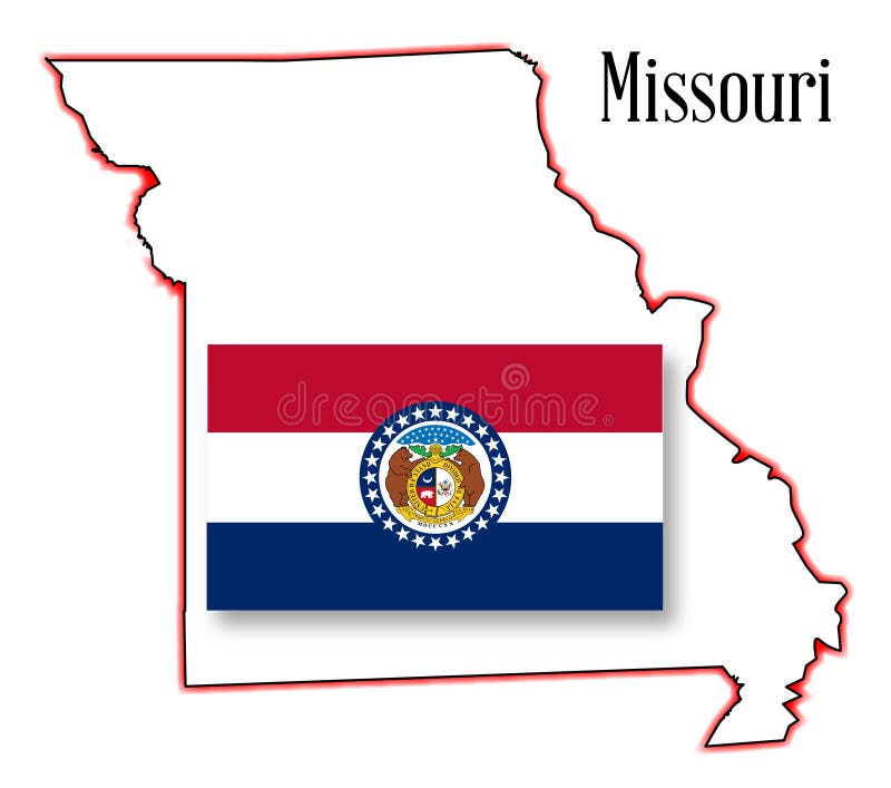 Missouri State Map And Flag Stock Vector Illustration Of American