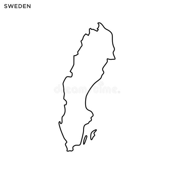 Outline Map of Sweden Vector Design Template. Editable Stroke Stock ...