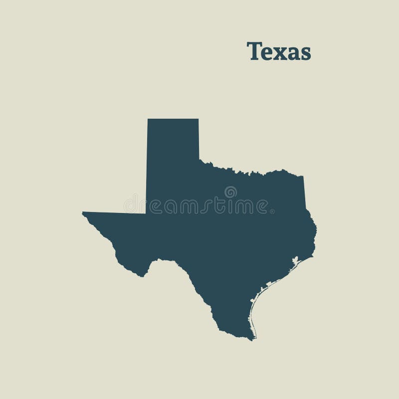 Outline Map of Texas. Illustration. Stock Illustration Illustration