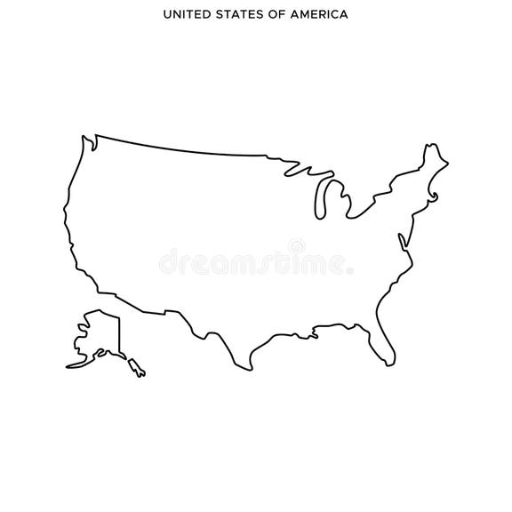 United States Map Outline Black Stock Illustrations – 18,025 United