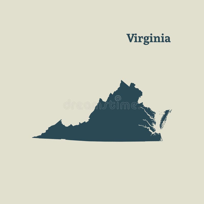 Outline Map of Virginia. Illustration. Stock Illustration ...