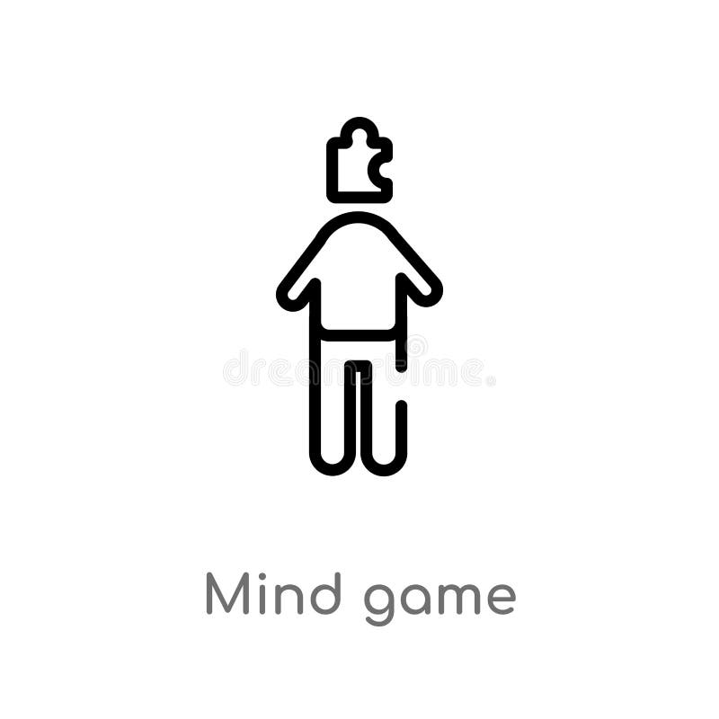 Outline mind game vector icon. isolated black simple line element illustration from people concept. editable vector stroke mind vector illustration