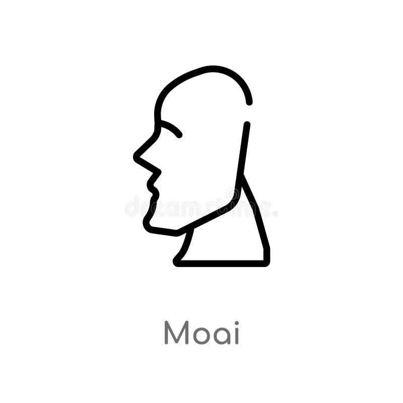 Free Moai Icon - Download in Colored Outline Style