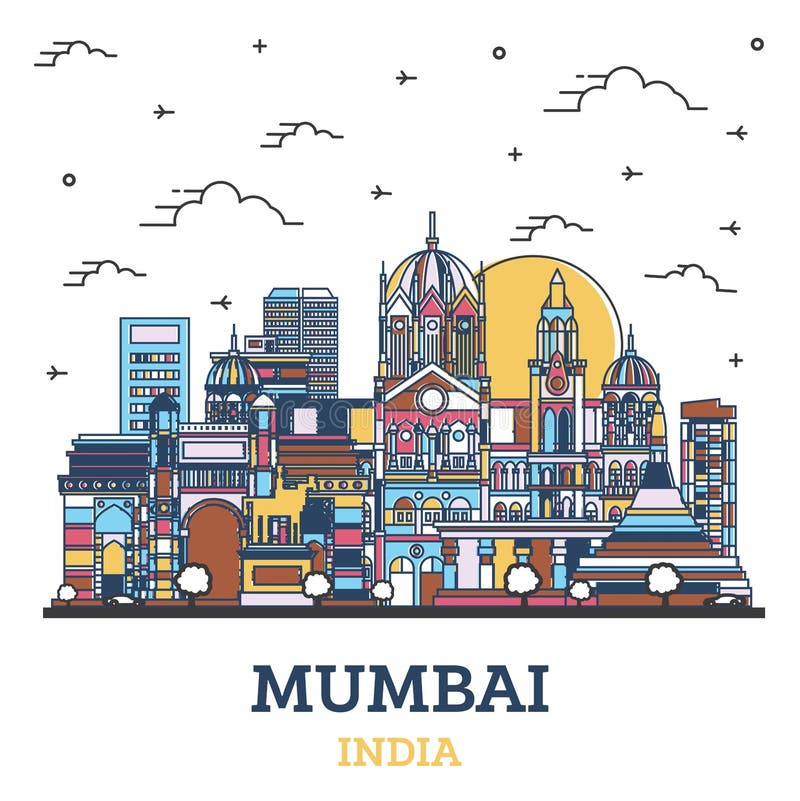 Stock Pictures Drawings of Mumbai Skylines  South Mumbai Malabar Hill  and Worli