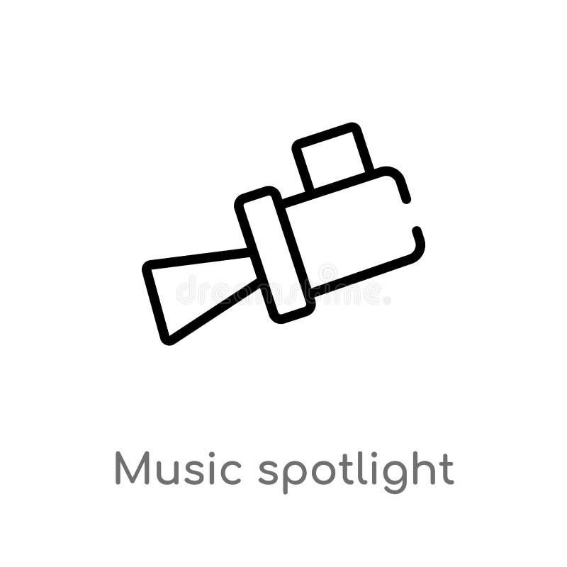 outline music spotlight vector icon. isolated black simple line element illustration from music concept. editable vector stroke vector illustration outline music spotlight vector icon. isolated black simple line element illustration from music concept. editable vector stroke vector illustration
