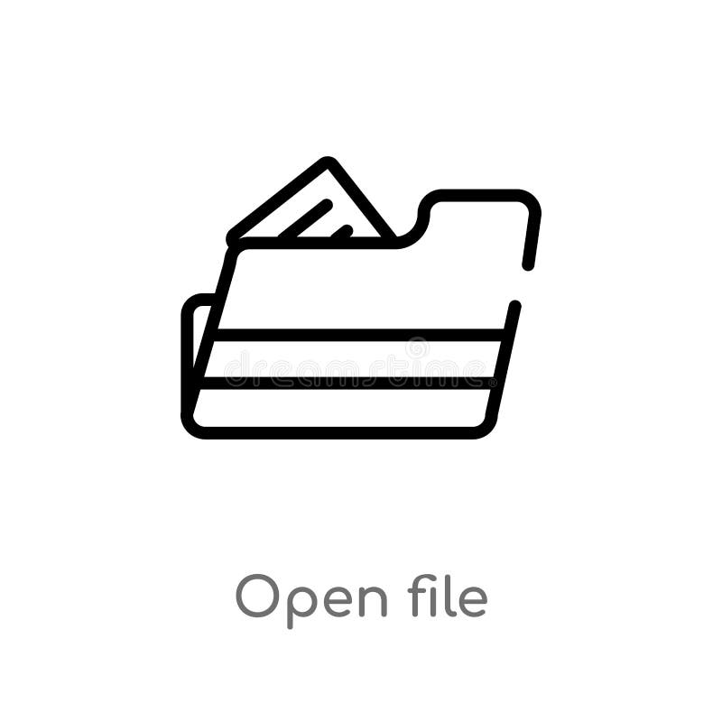 Outline open file vector icon. isolated black simple line element illustration from education concept. editable vector stroke open vector illustration
