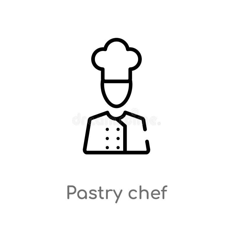 outline pastry chef vector icon. isolated black simple line element illustration from user concept. editable vector stroke pastry