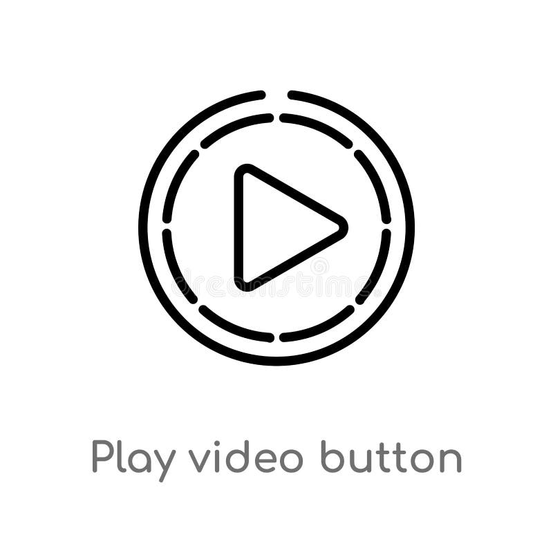 Outline play video button vector icon. isolated black simple line element illustration from user interface concept. editable vector illustration