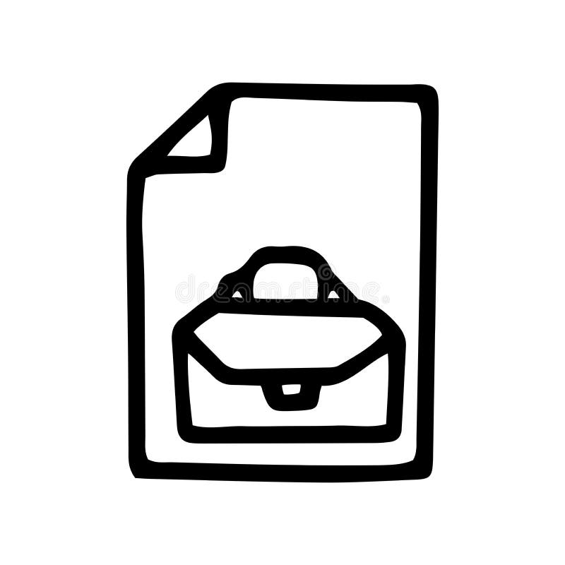 Portfolio line vector doodle simple icon design royalty free illustration