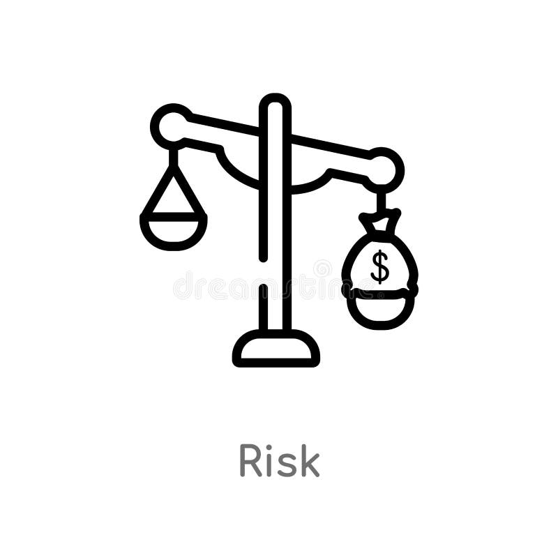 Outline Risk Vector Icon. Isolated Black Simple Line Element