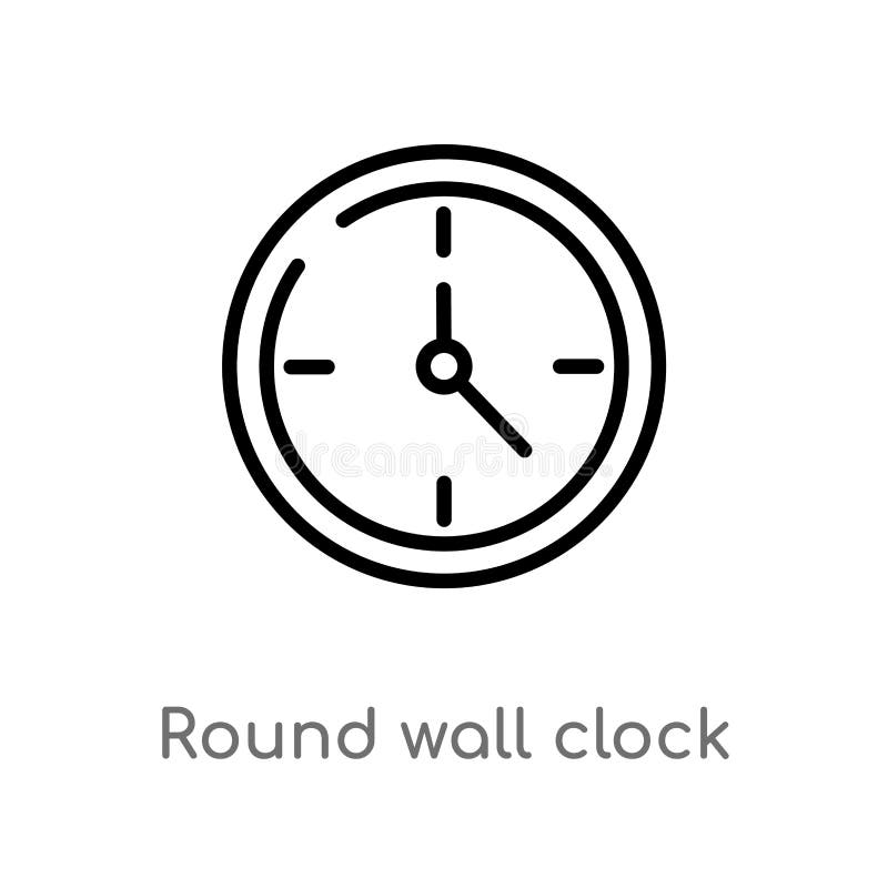 outline round wall clock vector icon. isolated black simple line element illustration from user concept. editable vector stroke stock illustration outline round wall clock vector icon. isolated black simple line element illustration from user concept. editable vector stroke stock illustration
