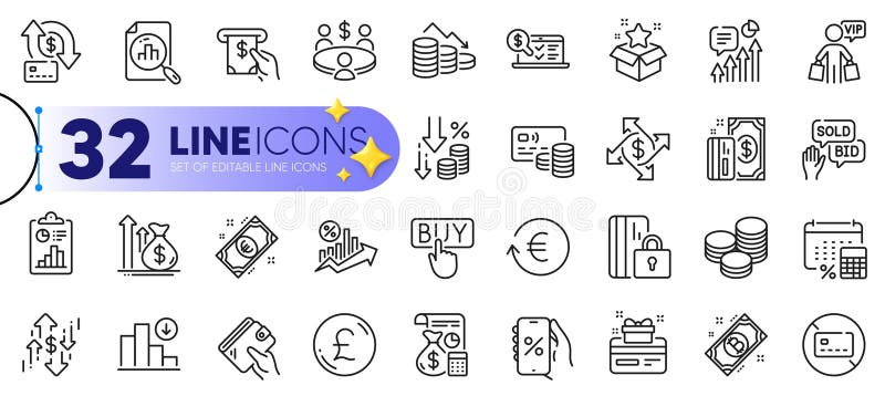 Set-schiță de oferte de cumpărare și pictograme pentru linii bitcoin. pentru aplicația web. vector vector illustration